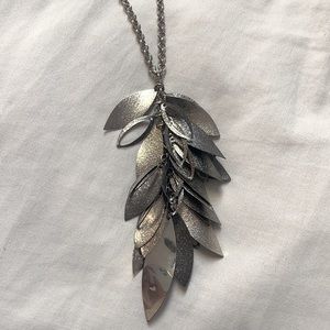 long silver necklace
